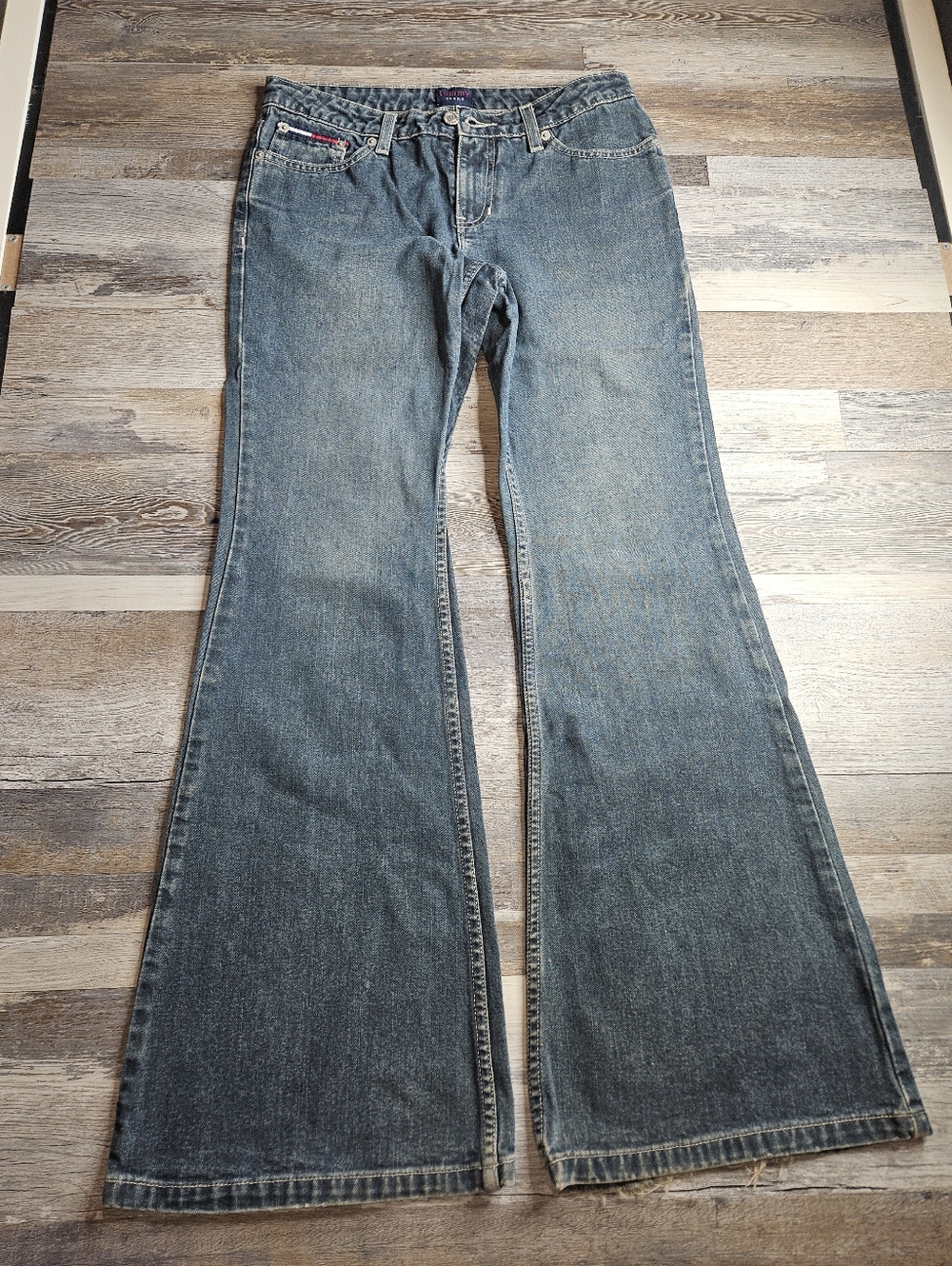 Vintage Y2K Tommy (Hilfiger) Jeans Eurostone Wash 5 Pocket Bell Bottom